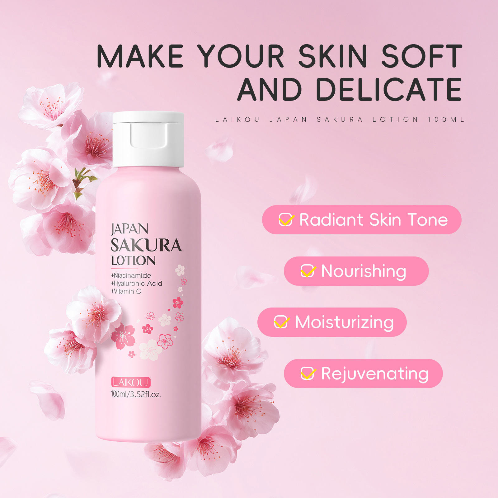 LAIKOU Lozione alla Sakura 100 - Niacinamide Pore Shrinking Essence recensione e prezzo